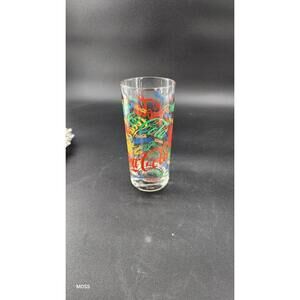 Vintage Coca Cola Multi Color Logo Glass  6.5" Tall
